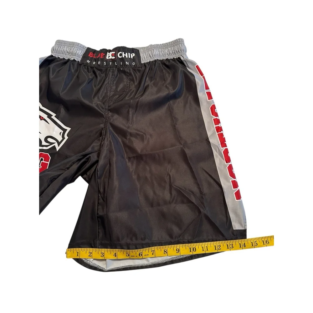 Wrestling Shorts With Drawstring Boys Large Black Polyester Bronco Horse